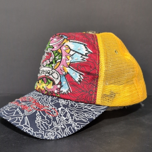 Ed Hardy Mens Colorful Graphic Mesh/Snapback Trucker Hat. - Picture 1 of 12